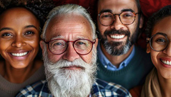 Faces of four people