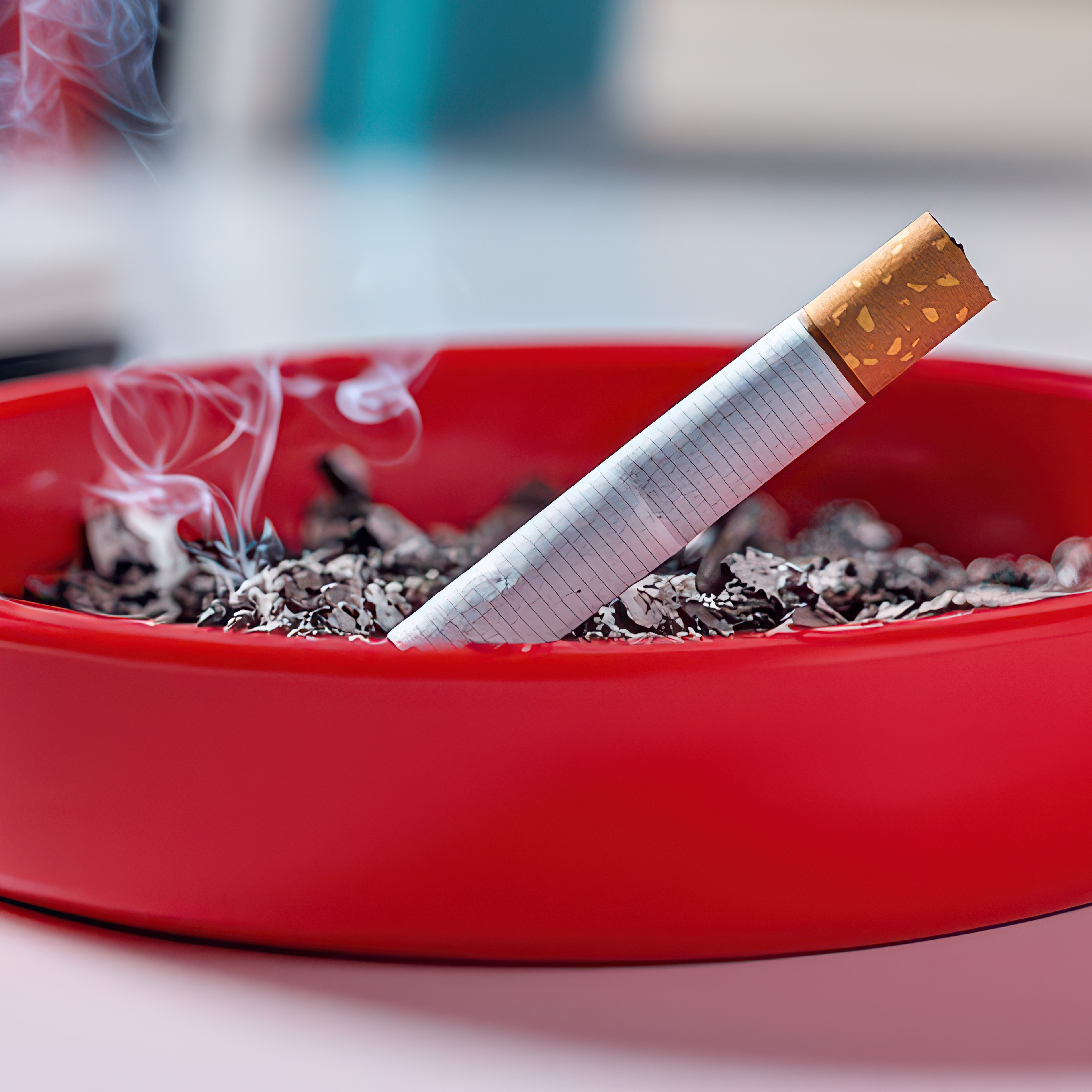 Cigarette in an ash tray
